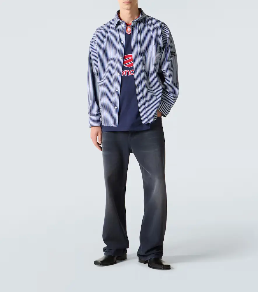 Balenciaga Striped cotton-blend poplin shirt | Thumbnail 6 Balenciaga Striped cotton-blend poplin shirt | Thumbnail 6