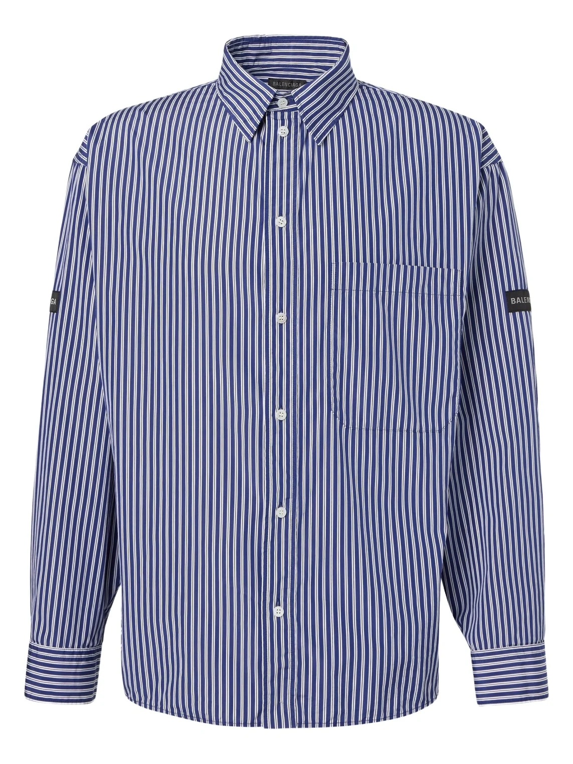 Striped cotton-blend poplin shirt Striped cotton-blend poplin shirt