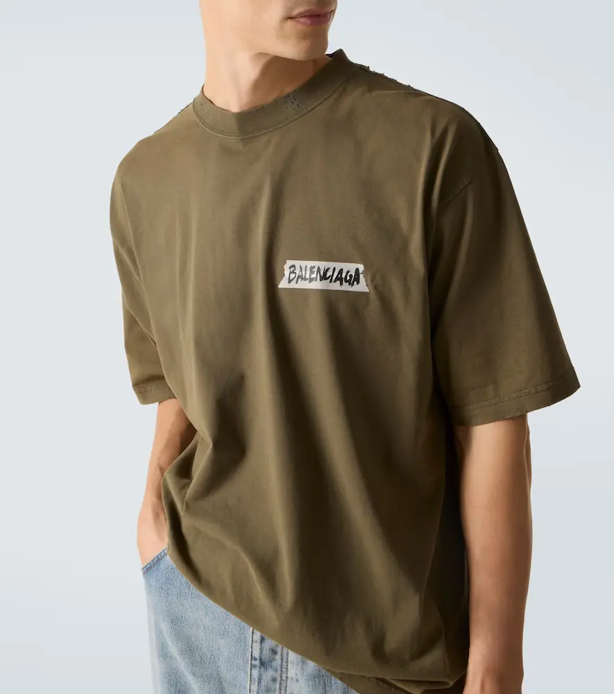 Balenciaga Logo cotton jersey T-shirt | Thumbnail 3