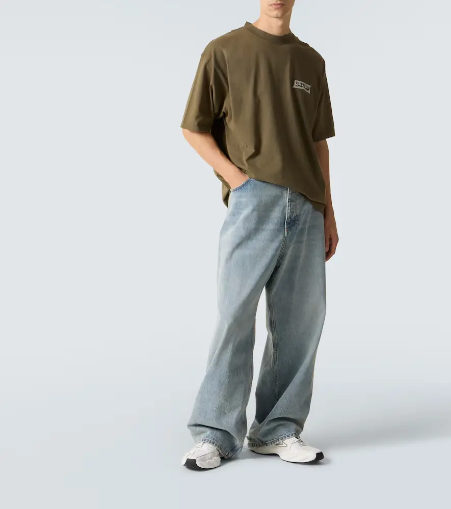 Balenciaga Logo cotton jersey T-shirt | Thumbnail 4