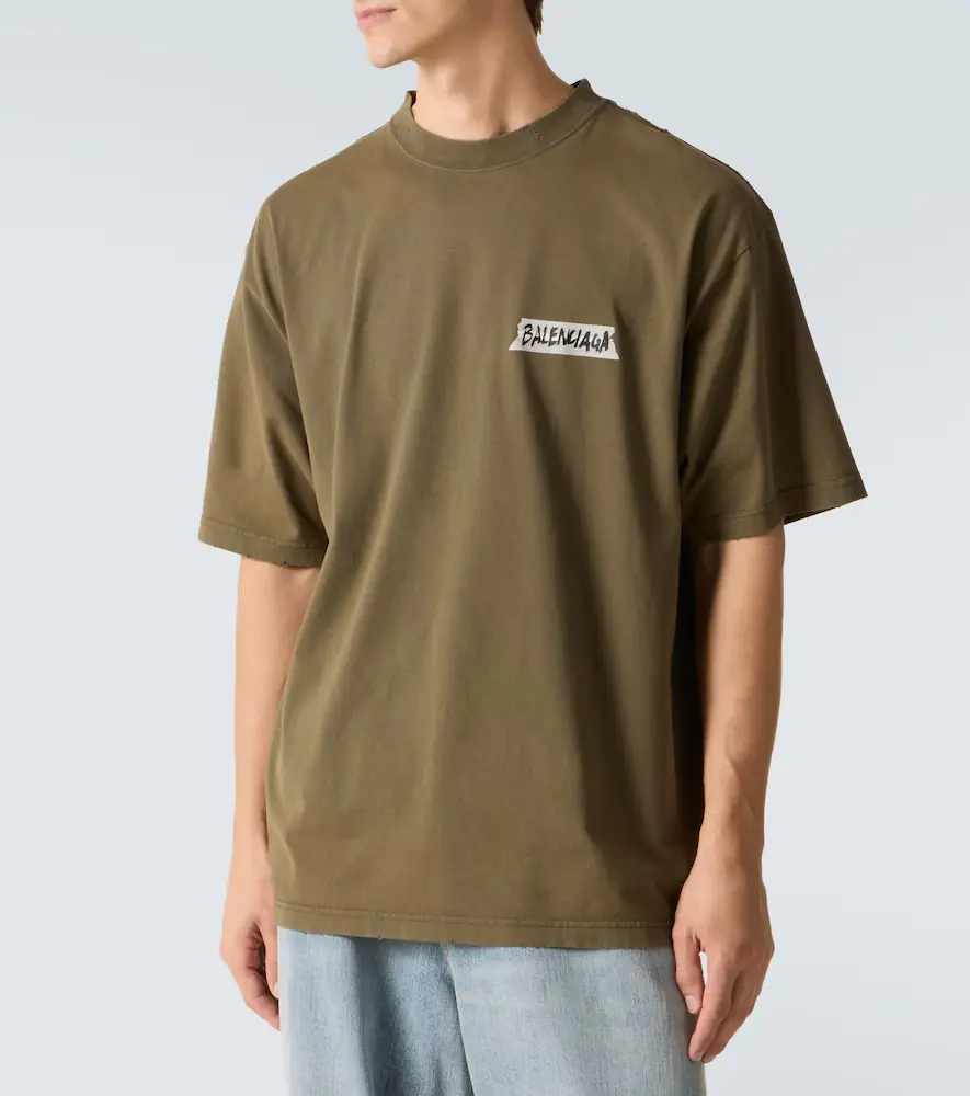 Balenciaga Logo cotton jersey T-shirt | Thumbnail 5