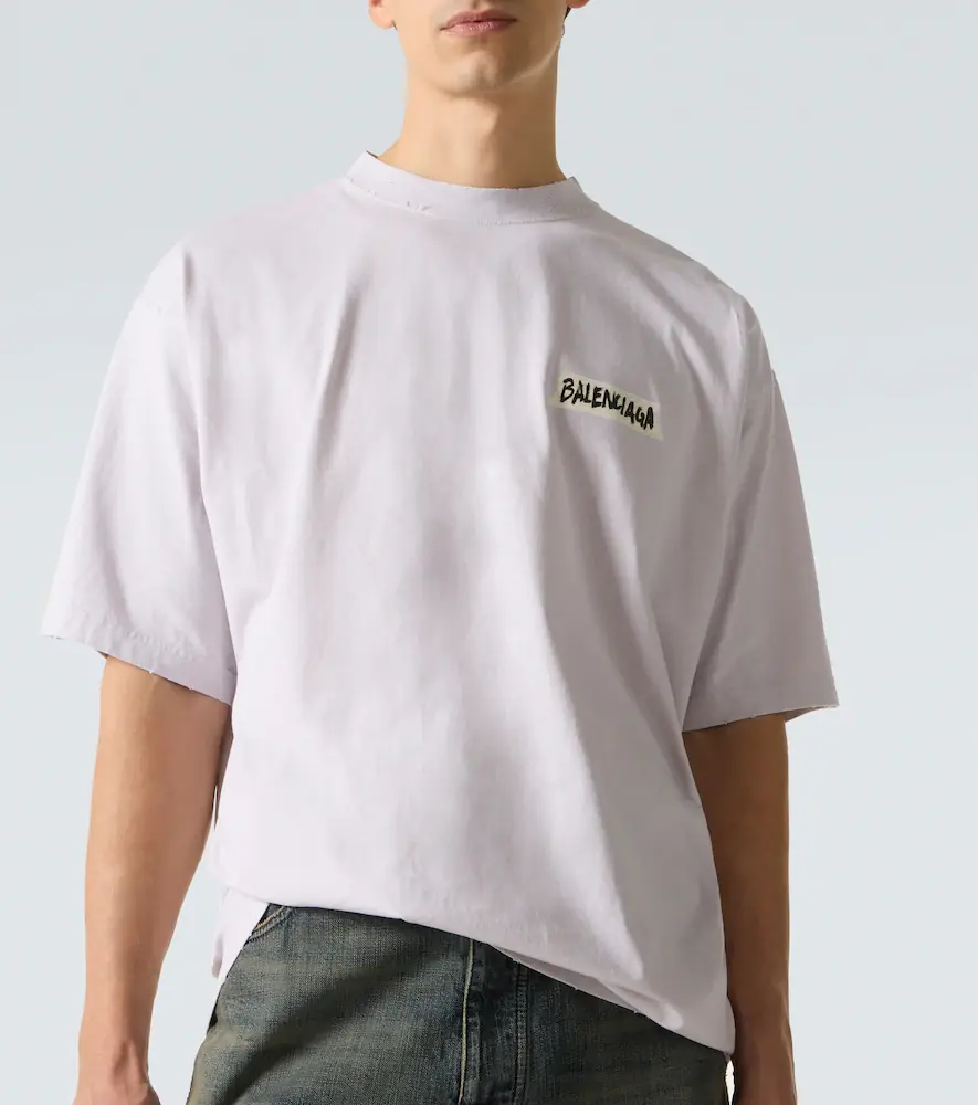 Balenciaga Logo cotton jersey T-shirt | Thumbnail 3