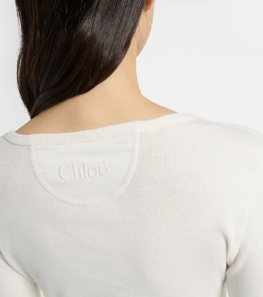 Chloe Chloé Cotton jersey Henley shirt | Thumbnail 3
