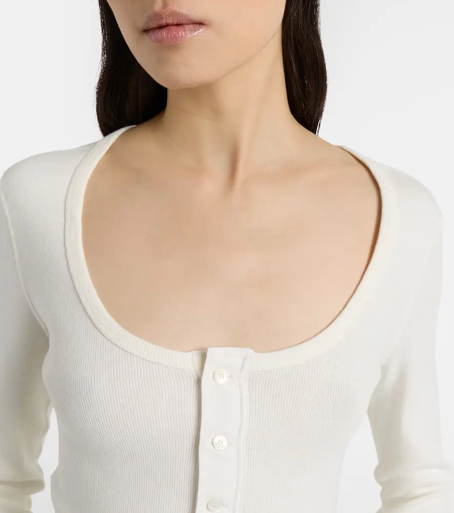 Chloe Chloé Cotton jersey Henley shirt | Thumbnail 4
