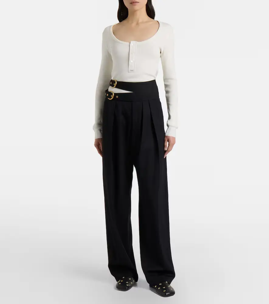 Chloe Chloé Cotton jersey Henley shirt | Thumbnail 5