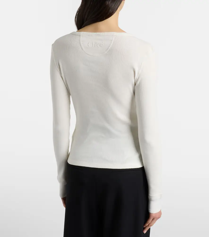 Chloe Chloé Cotton jersey Henley shirt | Thumbnail 6