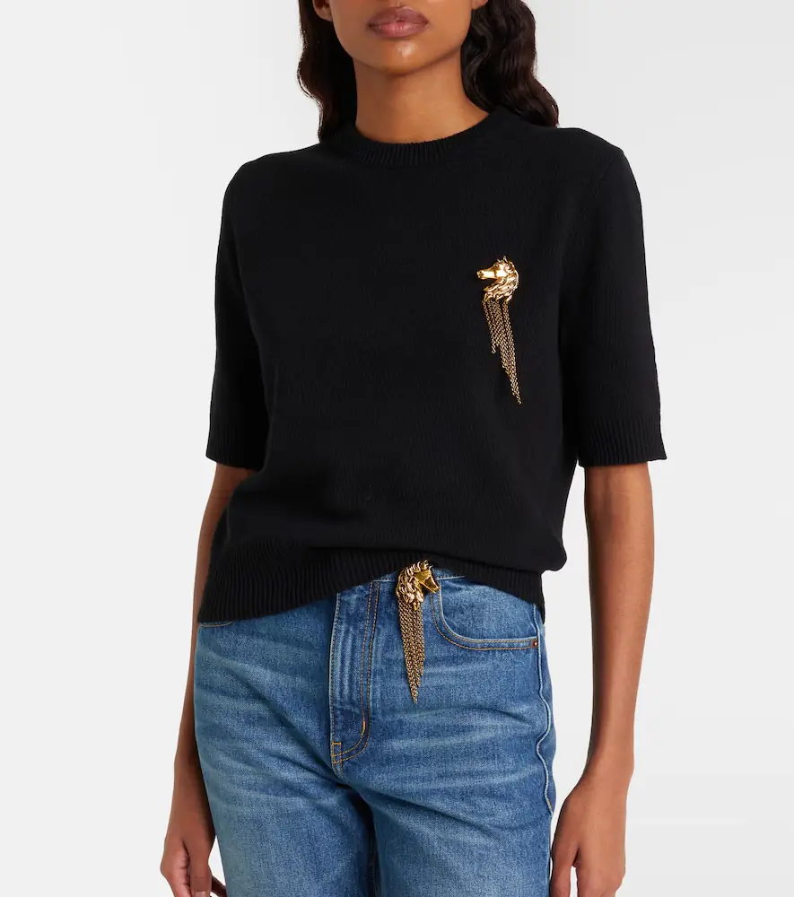Chloé Chloé Embellished wool and cashmere sweater | Thumbnail 2