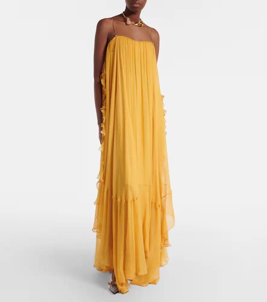Chloe Chloé Ruffled silk muslin gown | Thumbnail 2