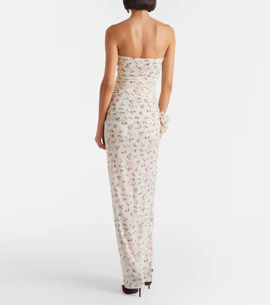 Magda Butrym Floral ruched strapless maxi dress | Thumbnail 4 Magda Butrym Floral ruched strapless maxi dress | Thumbnail 4