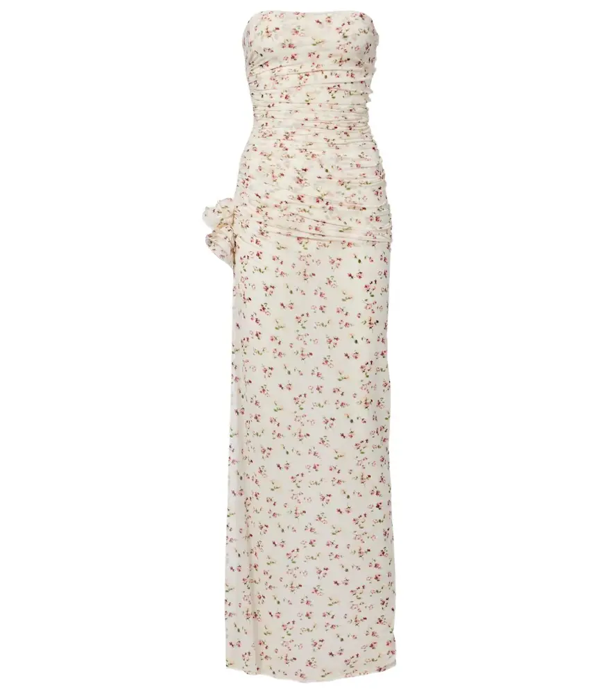 Magda Butrym Floral ruched strapless maxi dress