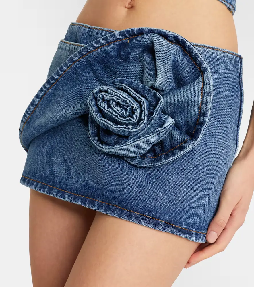 Magda Butrym Floral-appliqué denim miniskirt | Thumbnail 3