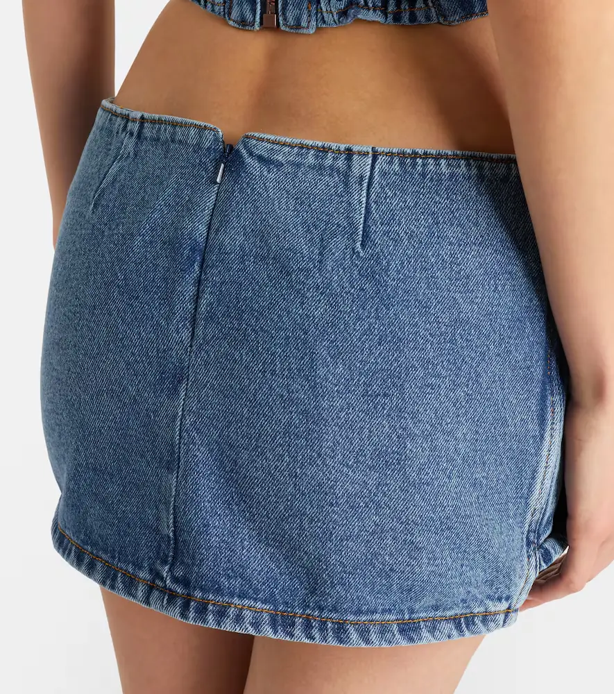 Magda Butrym Floral-appliqué denim miniskirt | Thumbnail 4