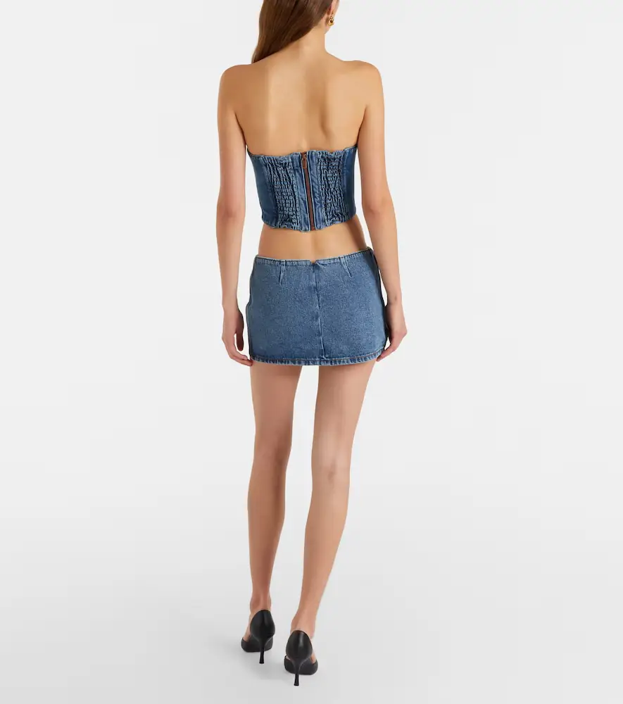Magda Butrym Floral-appliqué denim miniskirt | Thumbnail 5