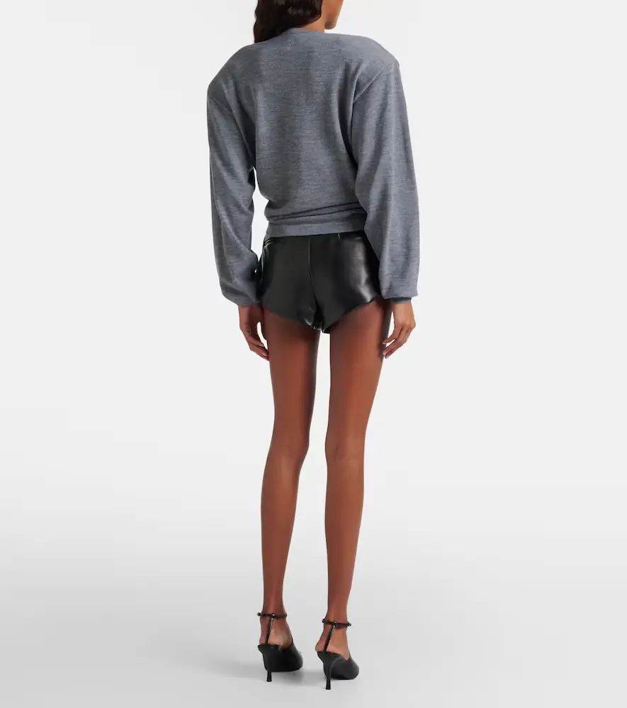 Magda Butrym Belted high-rise leather micro shorts | Thumbnail 2 Magda Butrym Belted high-rise leather micro shorts | Thumbnail 2