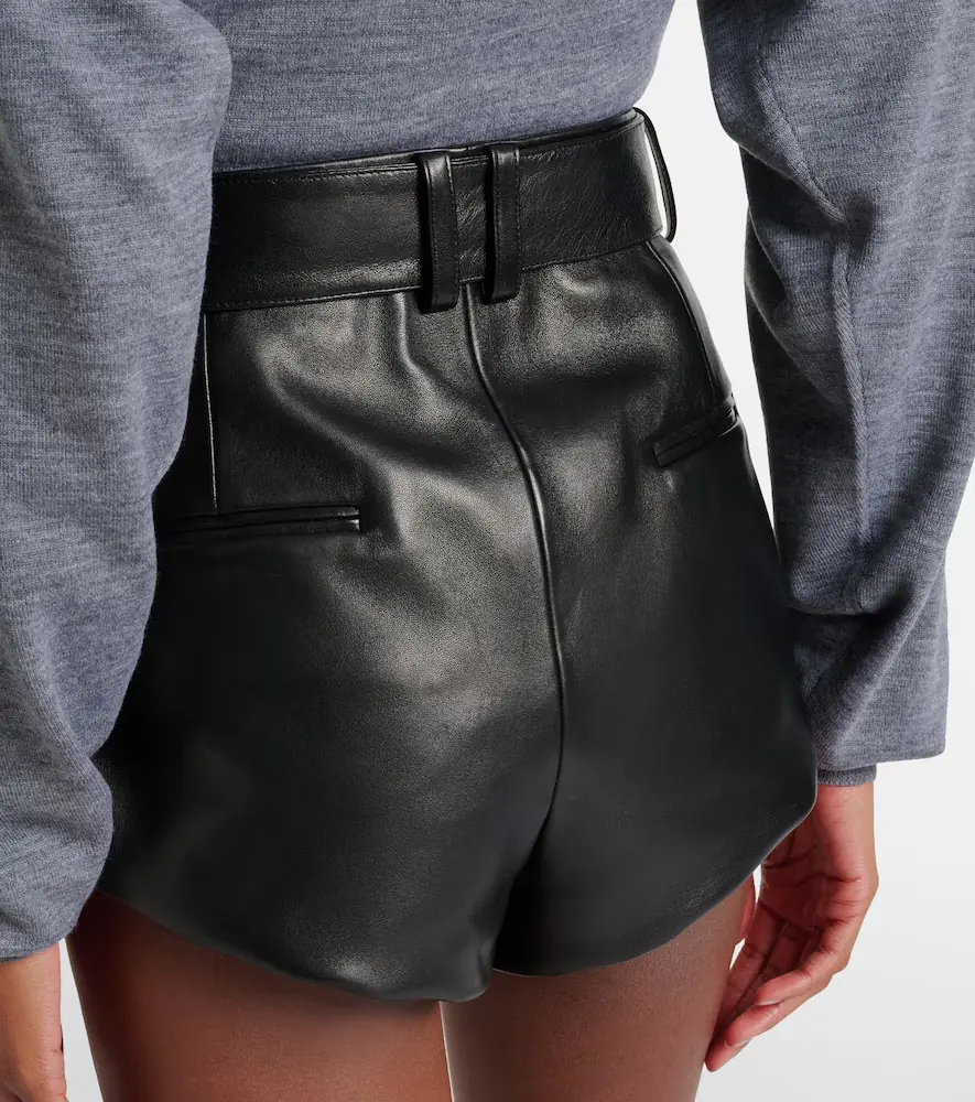 Magda Butrym Belted high-rise leather micro shorts | Thumbnail 5 Magda Butrym Belted high-rise leather micro shorts | Thumbnail 5