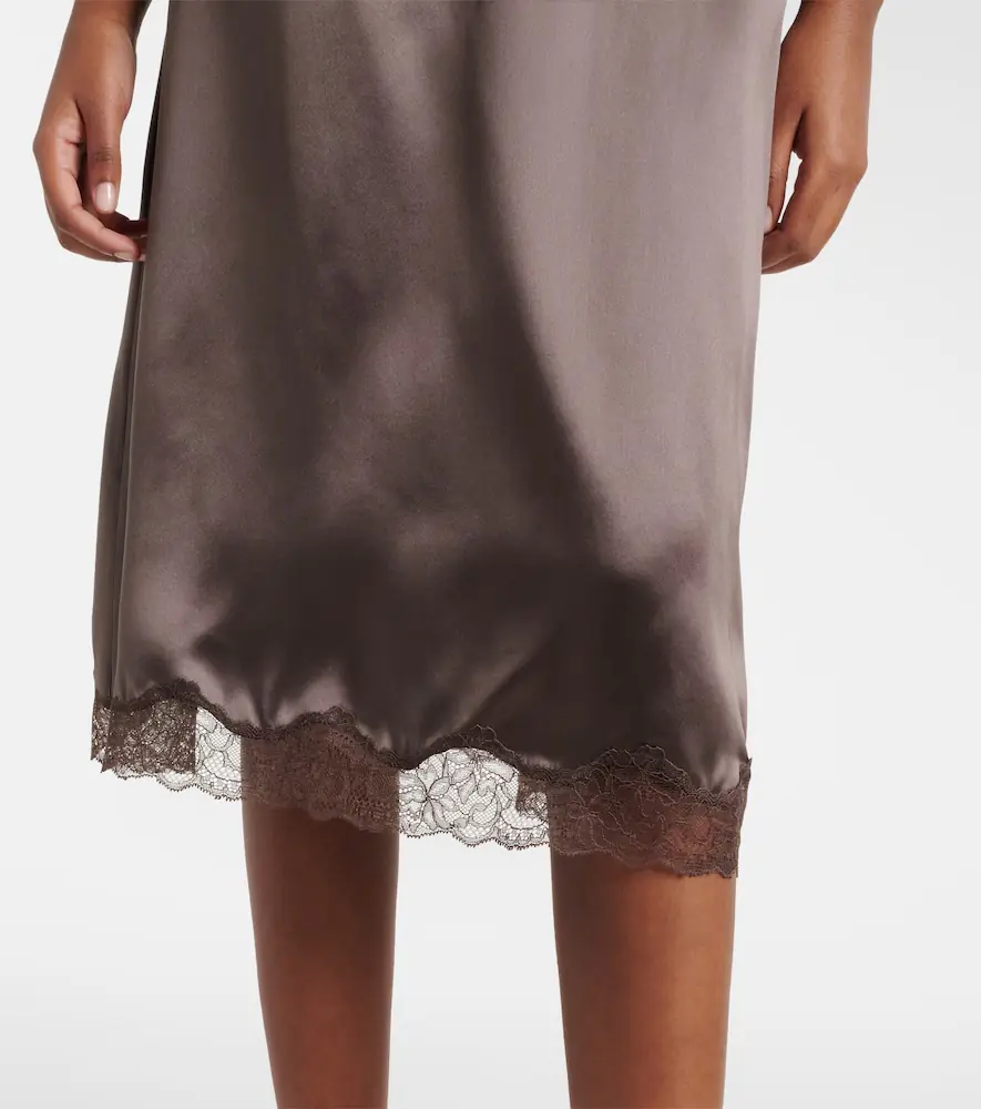 Magda Butrym Lace-trimmed silk satin slip skirt | Thumbnail 4 Magda Butrym Lace-trimmed silk satin slip skirt | Thumbnail 4