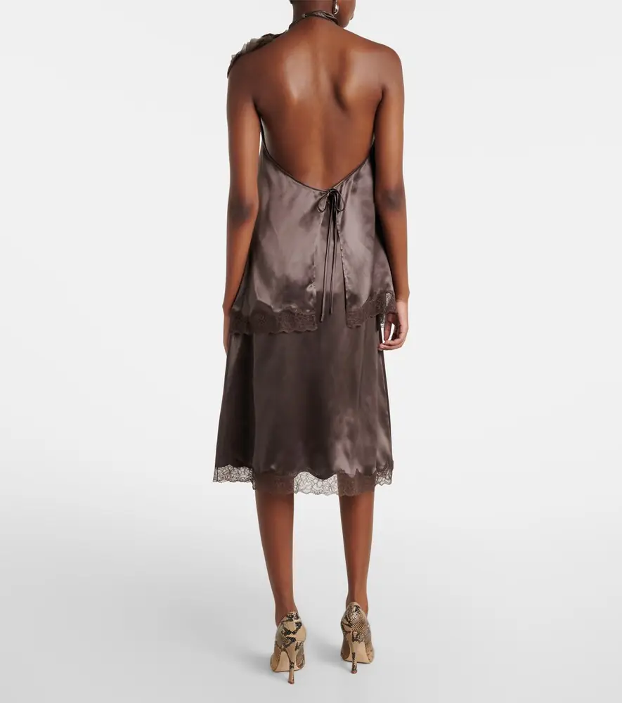 Magda Butrym Lace-trimmed silk satin slip skirt | Thumbnail 5 Magda Butrym Lace-trimmed silk satin slip skirt | Thumbnail 5