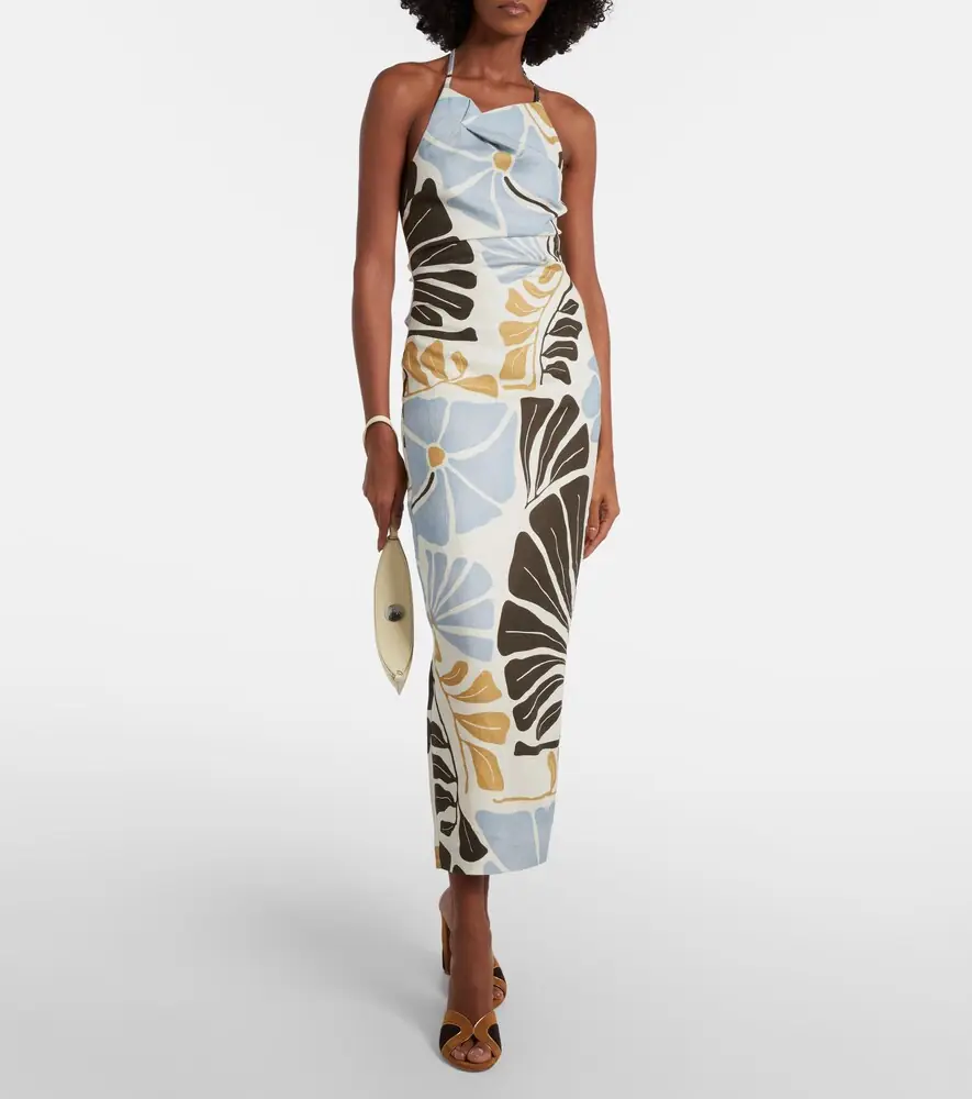 SIR. Lola floral linen midi dress | Thumbnail 4