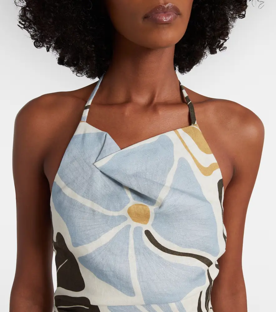 SIR. Lola floral linen midi dress | Thumbnail 5