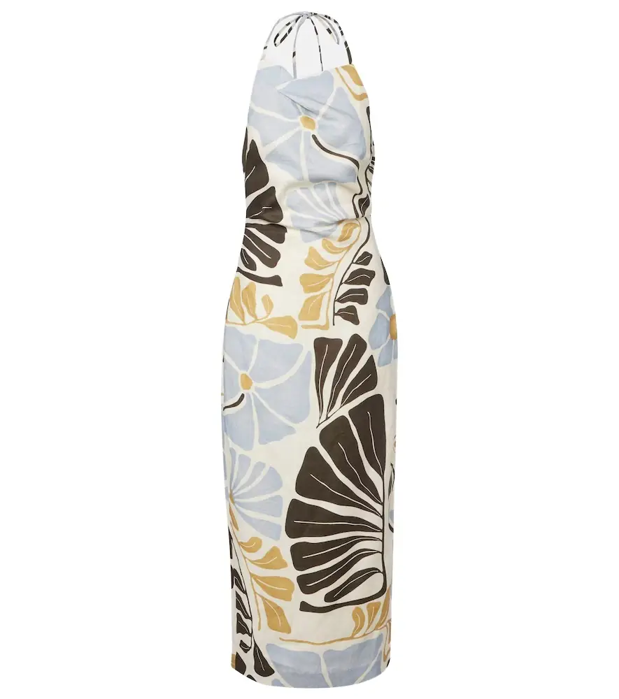 SIR. Lola floral linen midi dress | Image 1 SIR. Lola floral linen midi dress | Image 1