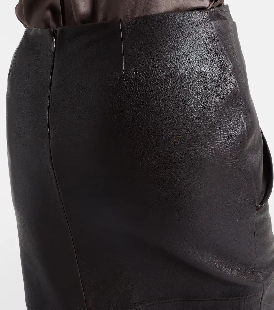 Magda Butrym Floral-appliqué leather midi skirt | Thumbnail 6