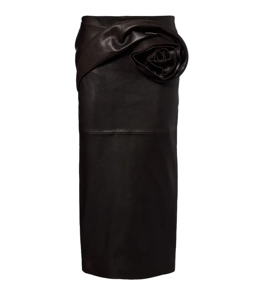 Magda Butrym Floral-appliqué leather midi skirt | Image 1 Magda Butrym Floral-appliqué leather midi skirt | Image 1