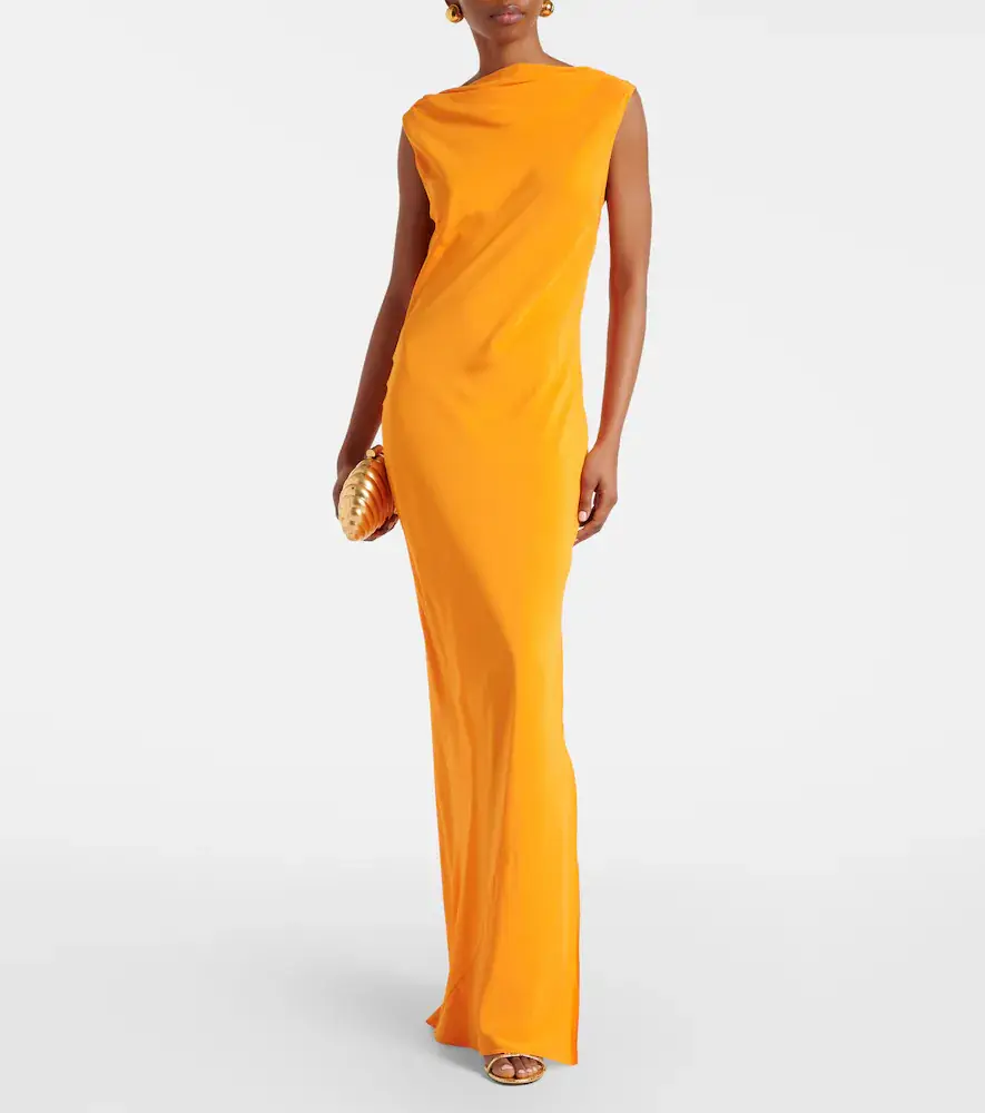 SIR. Isla silk crêpe de chine gown | Thumbnail 4 SIR. Isla silk crêpe de chine gown | Thumbnail 4