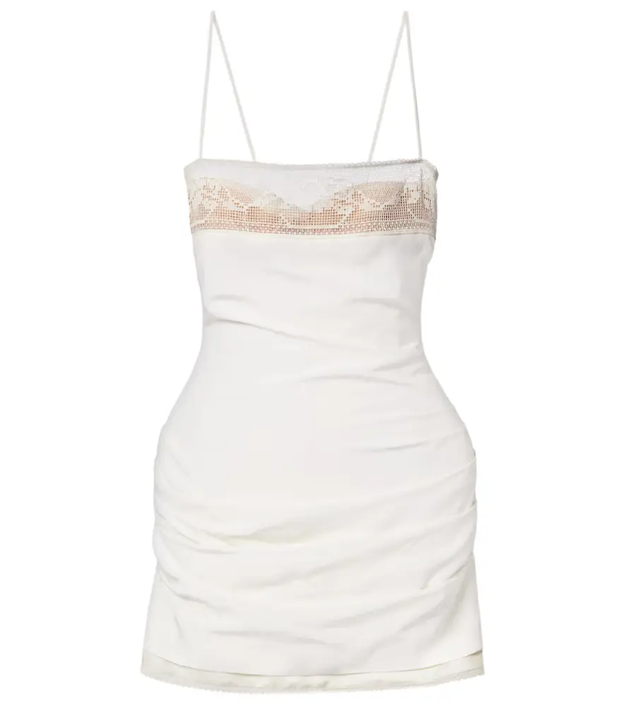 Magda Butrym Lace-trimmed silk minidress