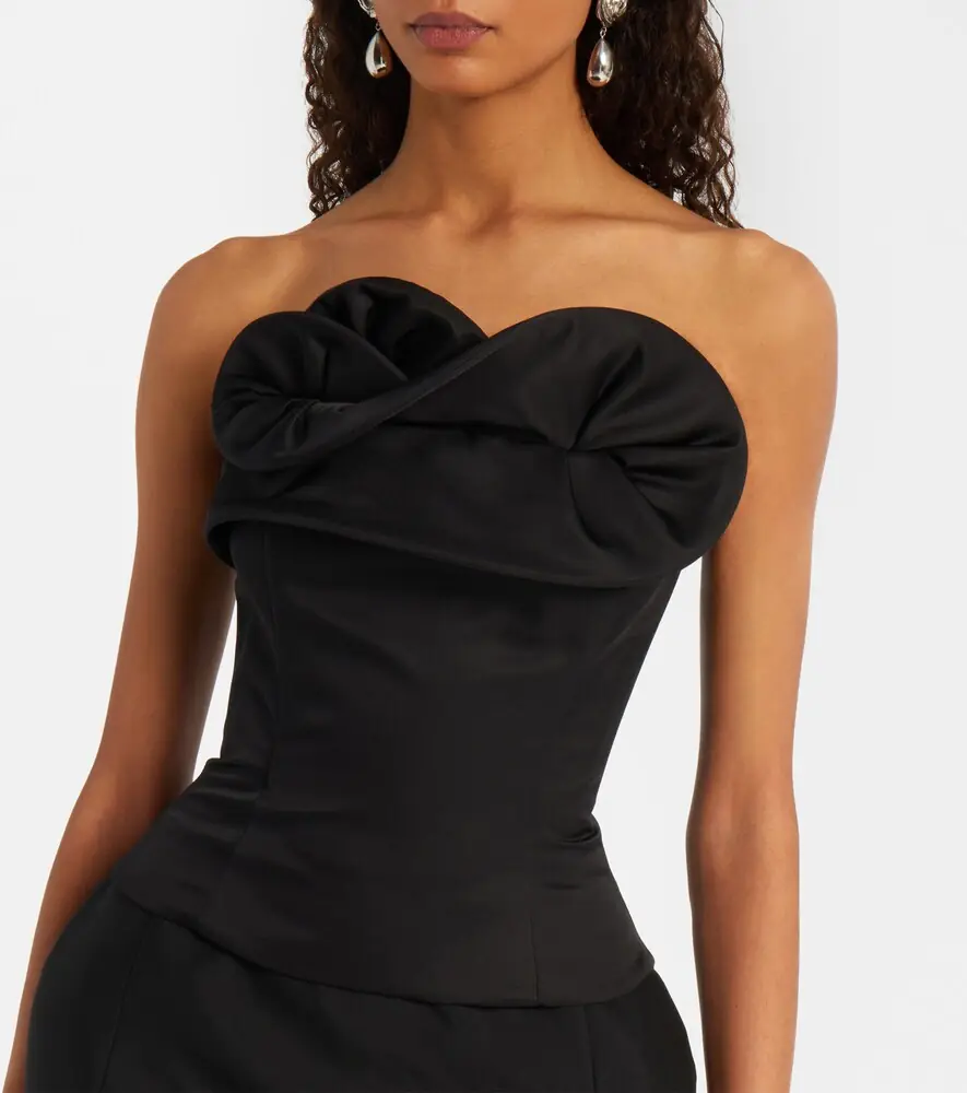 Magda Butrym Ruffled wool and silk bustier top | Thumbnail 3 Magda Butrym Ruffled wool and silk bustier top | Thumbnail 3
