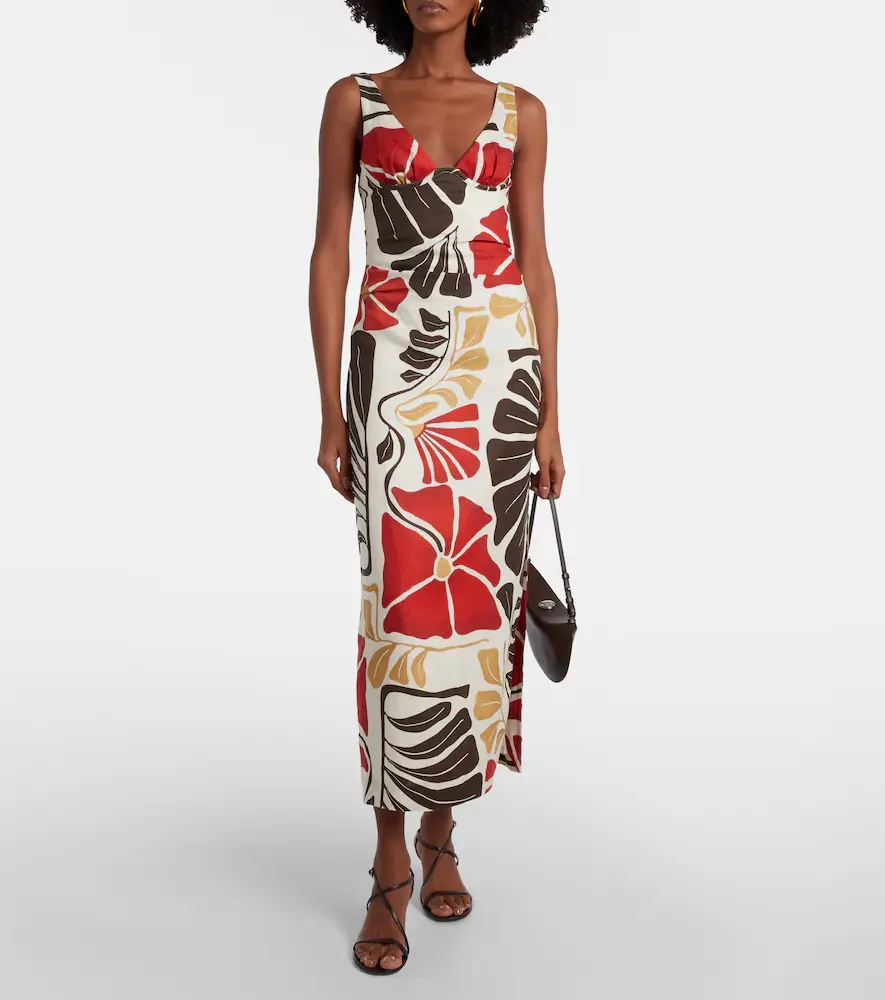 SIR. Julietta floral linen midi dress | Thumbnail 2