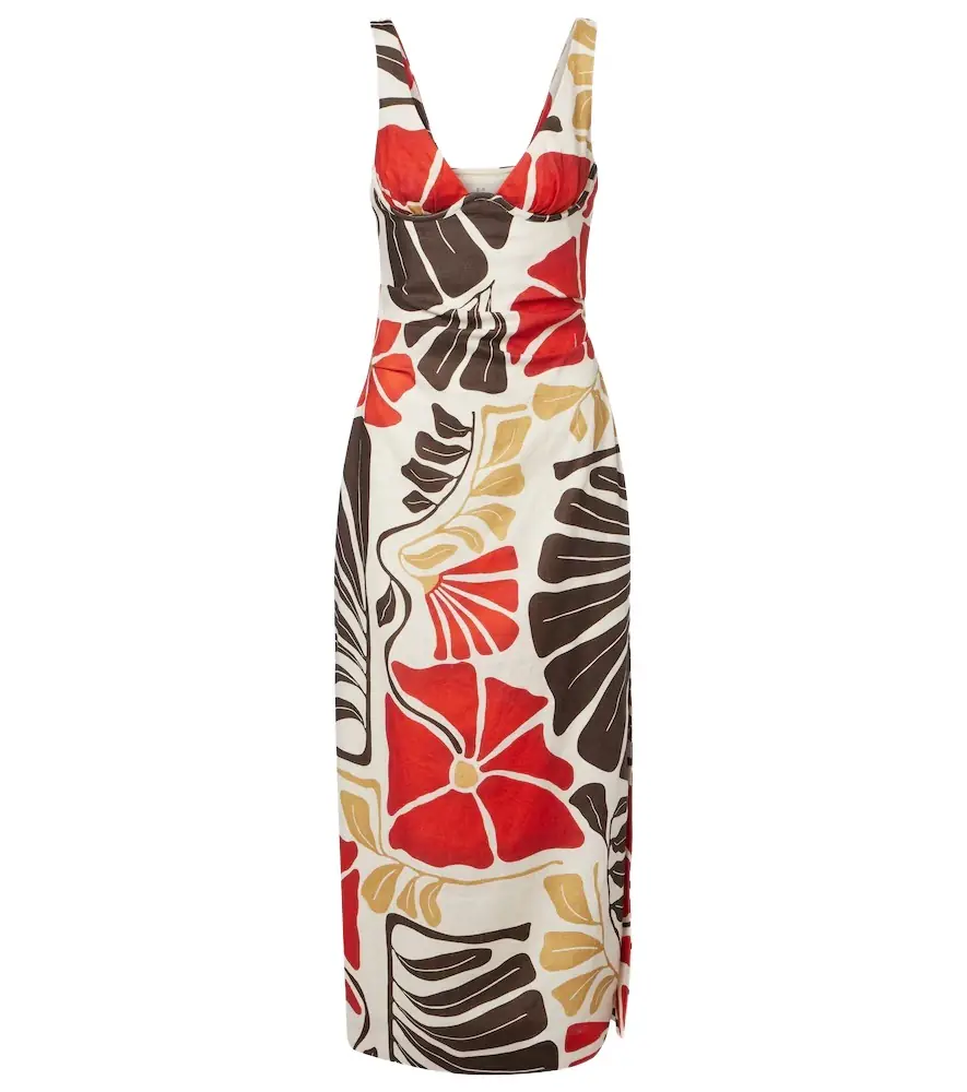SIR Julietta floral linen midi dress | Image 1 SIR Julietta floral linen midi dress | Image 1