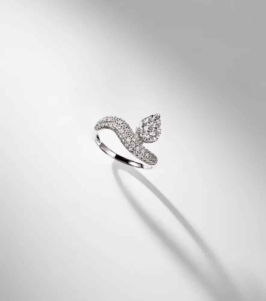 Persée Wave Alliance 18kt white gold ring with diamonds | Thumbnail 3