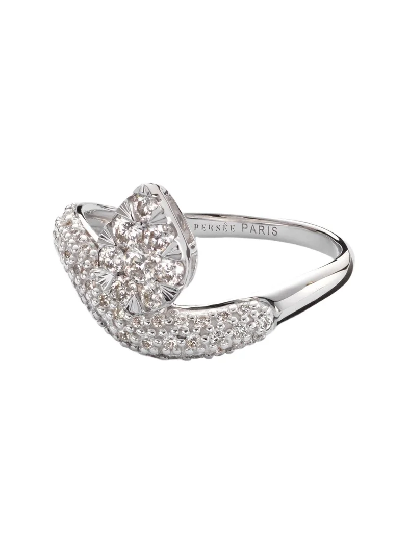 Wave Alliance 18kt white gold ring with diamonds