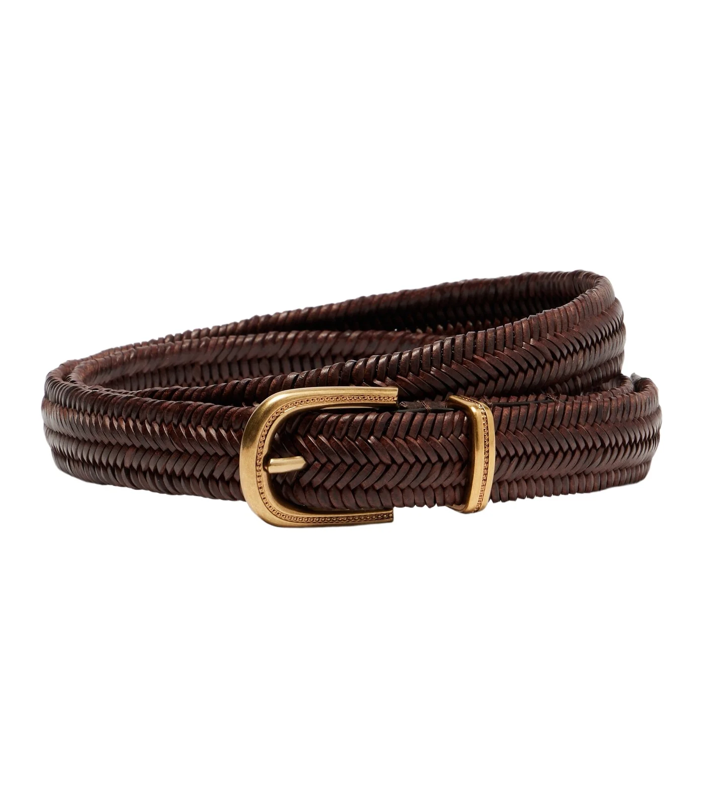 Braided leather belt