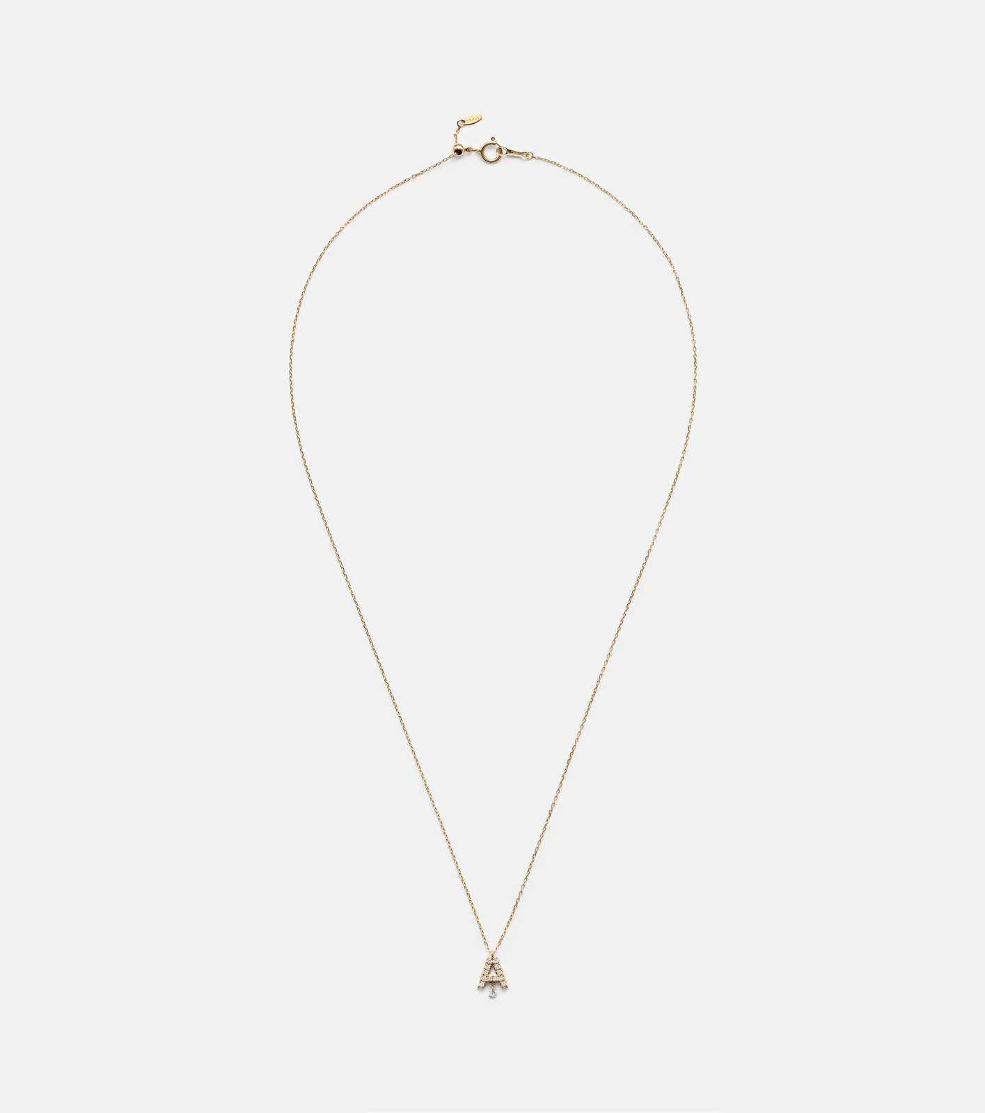 Persée Alphabet A 18kt gold necklace with diamonds