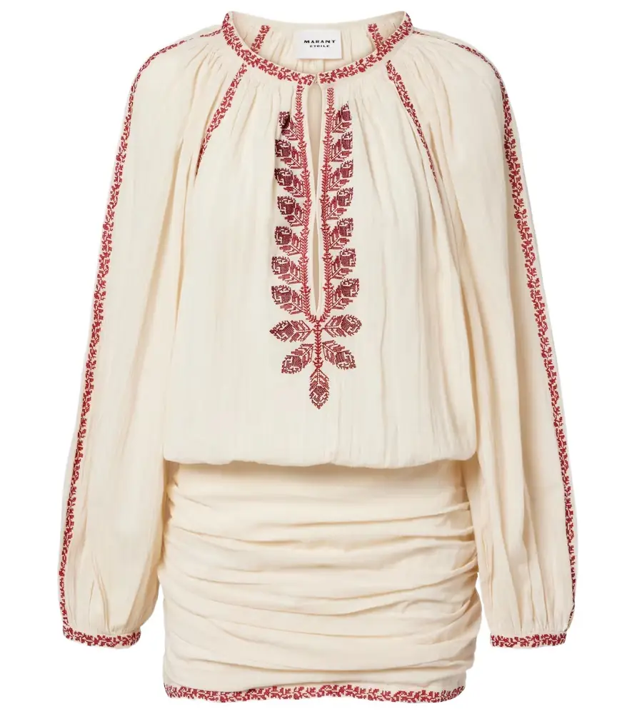 Ludy embroidered cotton minidress