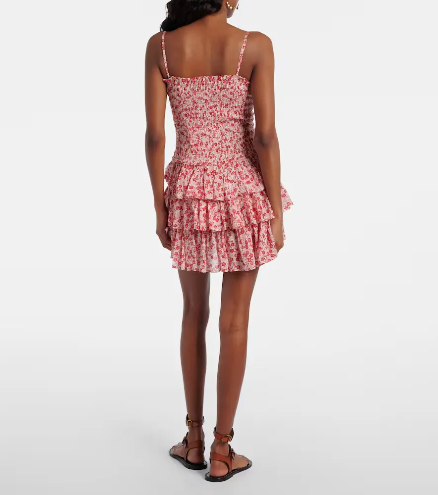 Marant Étoile Elodie floral smocked cotton minidress | Thumbnail 2