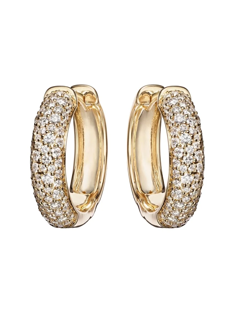 Keepsake 14kt gold huggie earrings with diamonds
