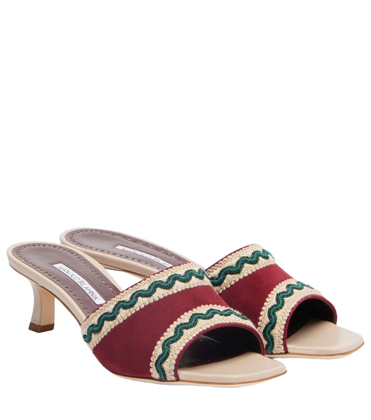 Marebis 50 embroidered suede mules Marebis 50 embroidered suede mules