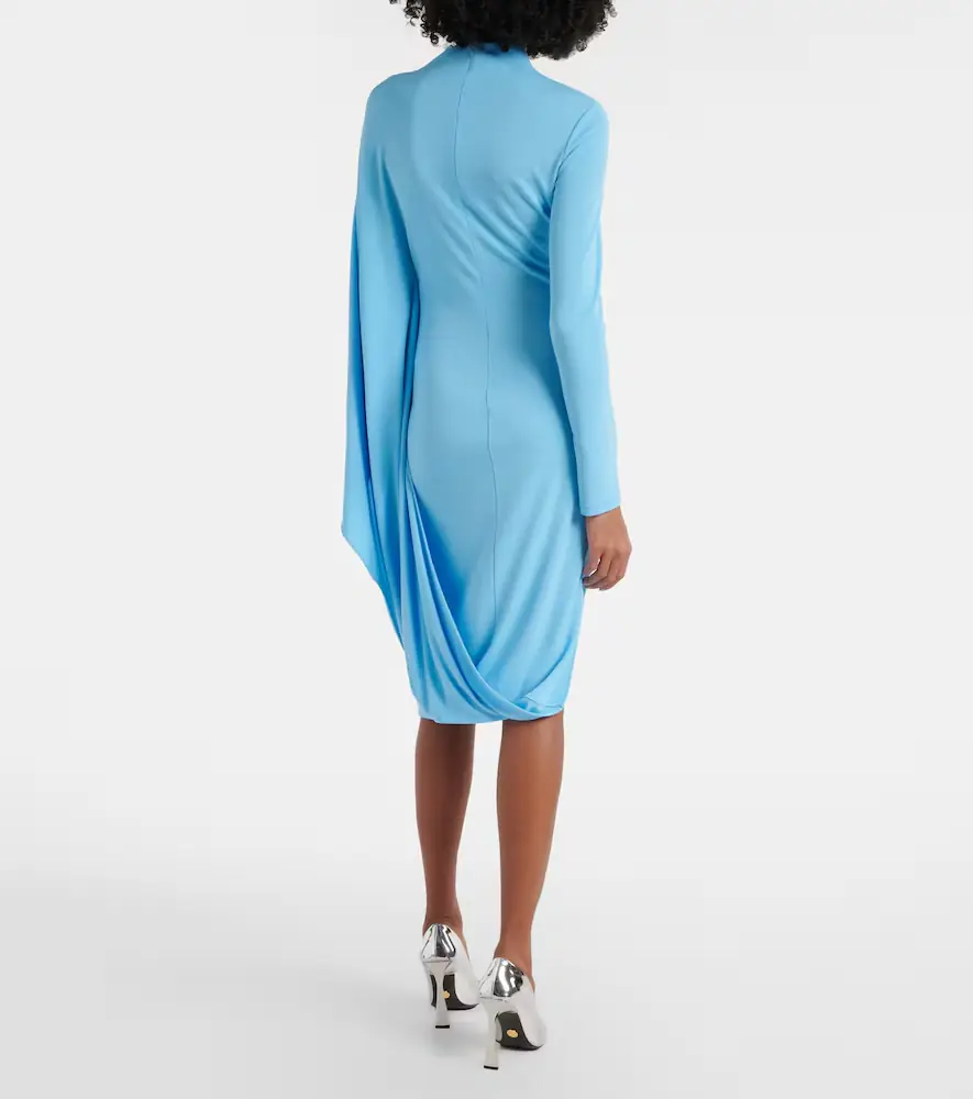 Stella McCartney Draped jersey midi dress | Thumbnail 4 Stella McCartney Draped jersey midi dress | Thumbnail 4