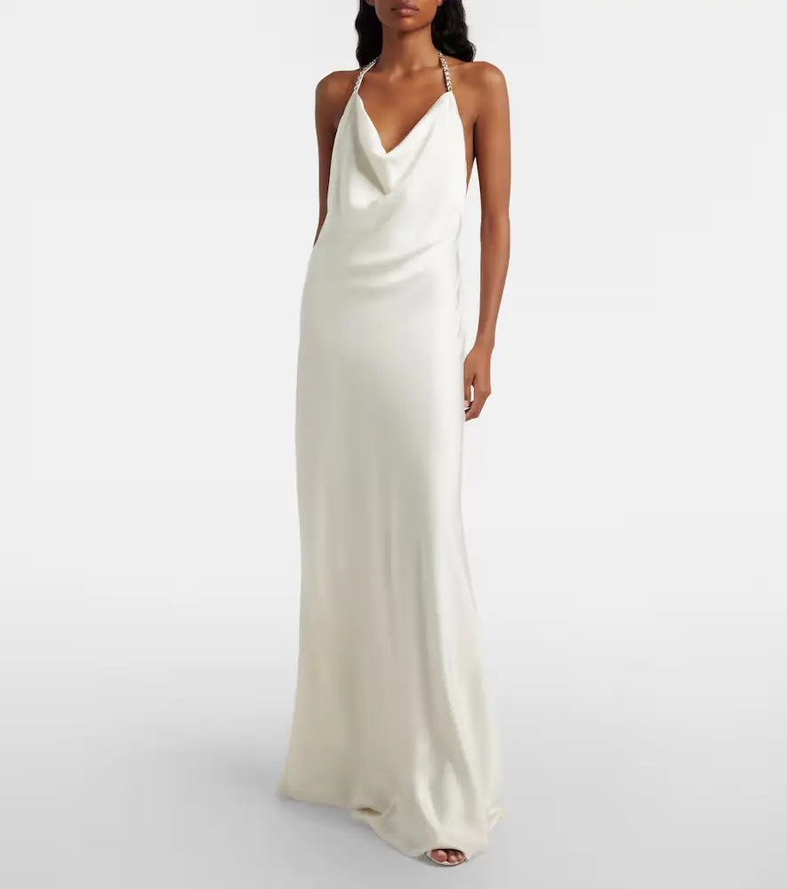 Stella McCartney Crystal-embellished satin gown | Thumbnail 5