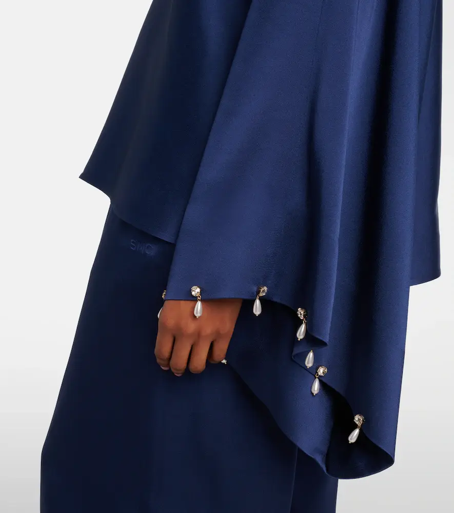 Stella McCartney Faux pearl-embellished satin top | Thumbnail 4