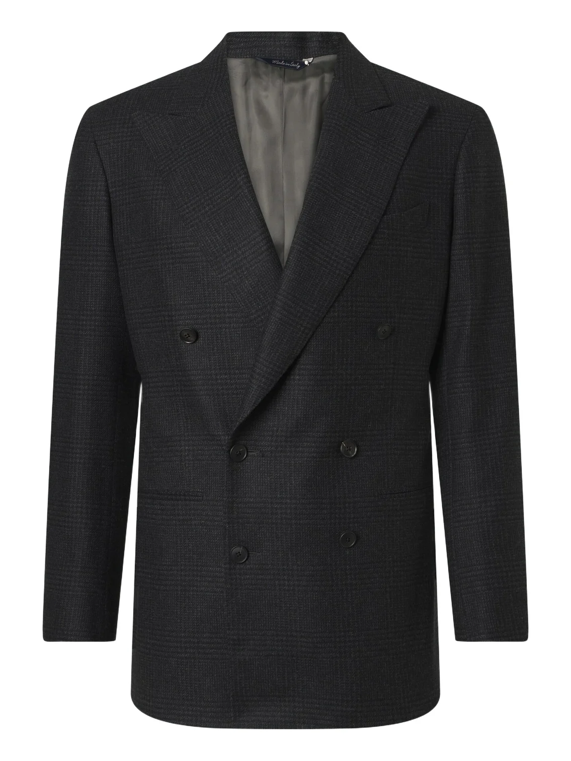 Prince of Wales check wool flannel blazer