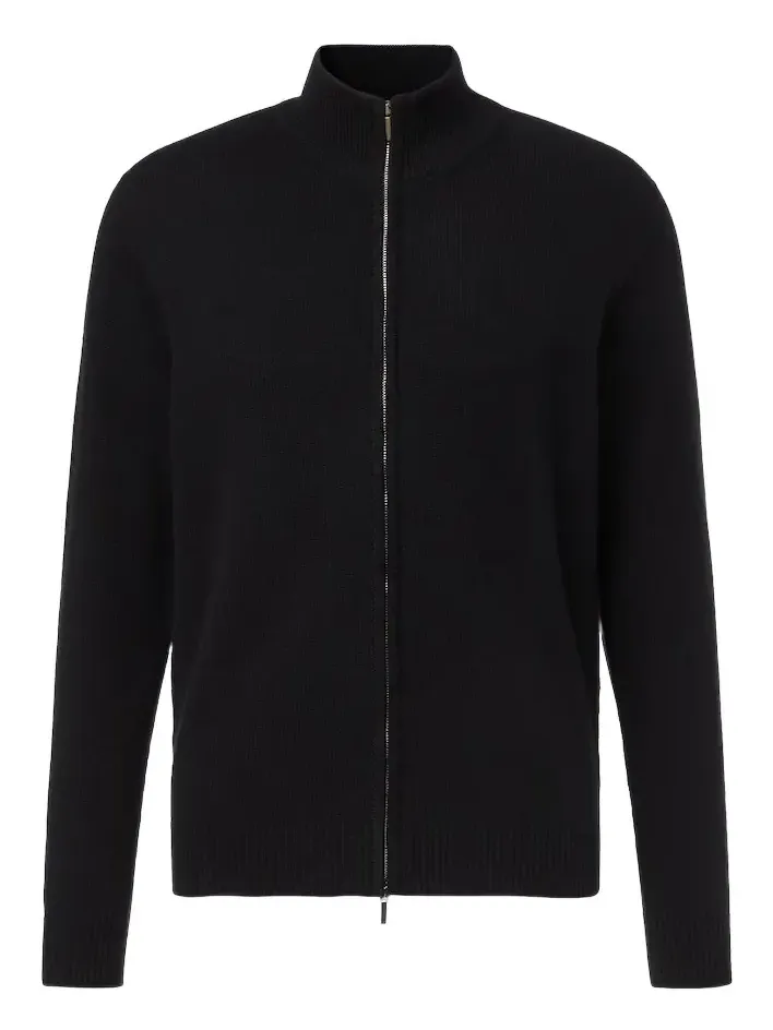 Halle ribbed-knit cashmere zip-up sweater