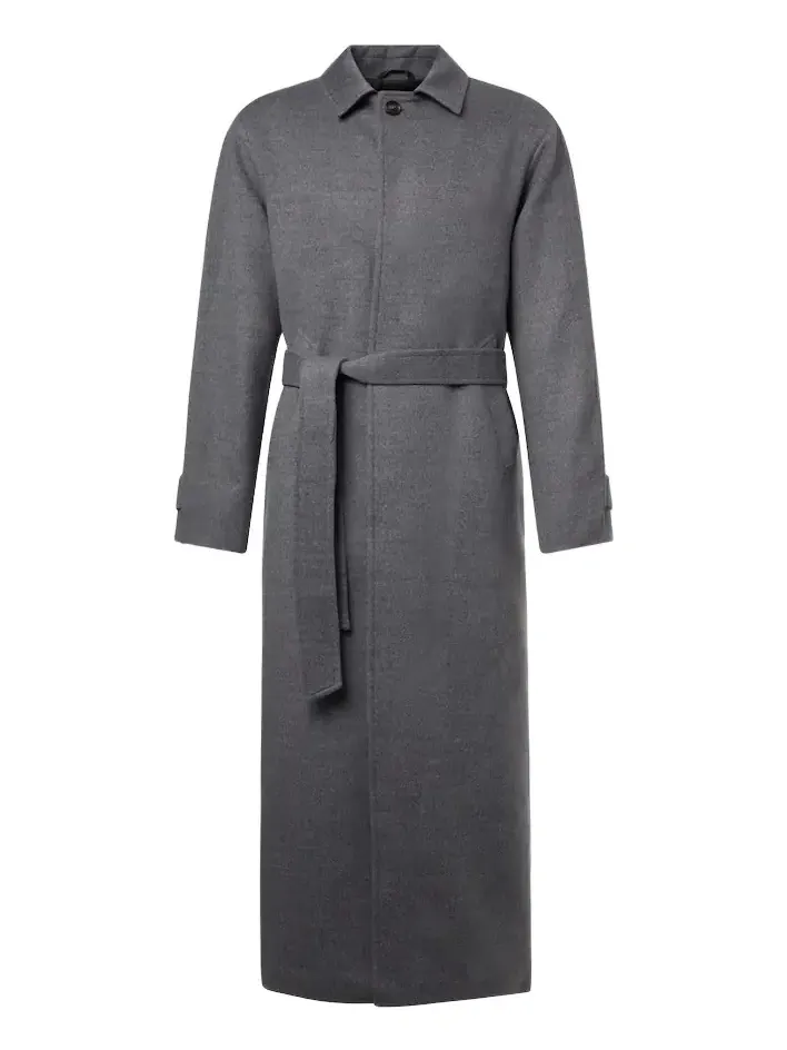 Belted wool overcoat