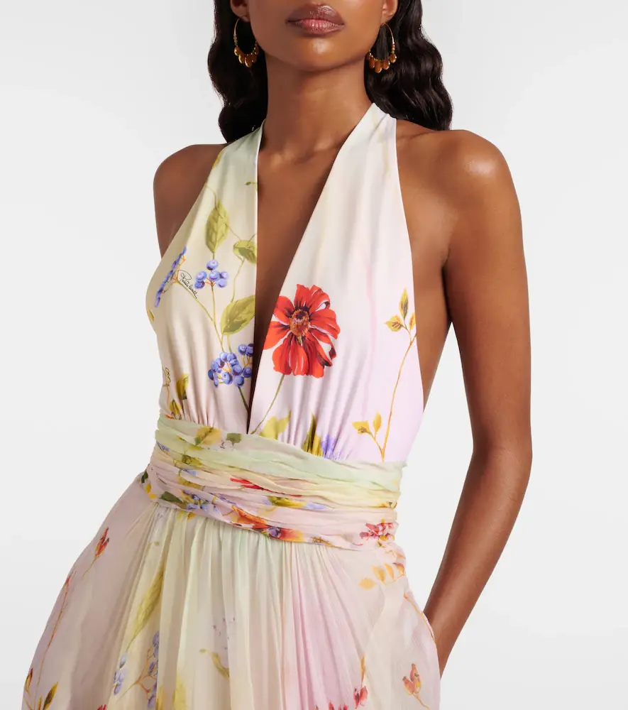 Roberto Cavalli Floral silk gown | Thumbnail 4