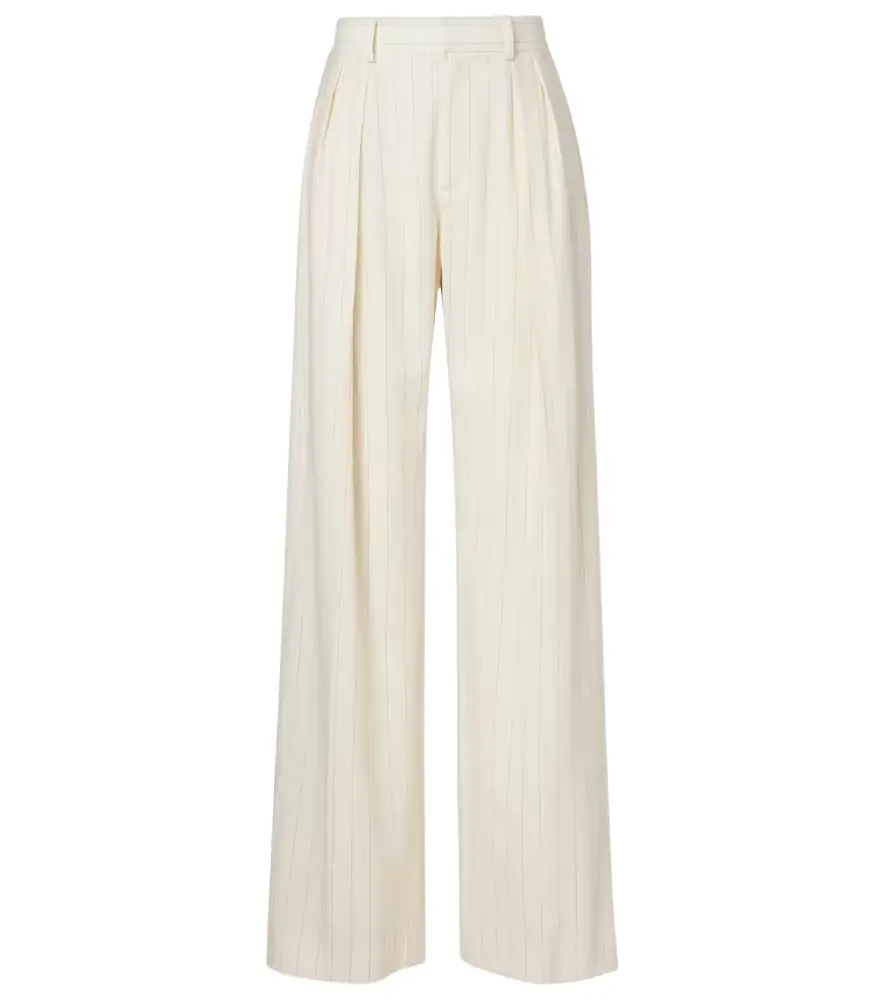 Ralph Lauren Collection Striped high-rise wool wide-leg pants | Image 1 Ralph Lauren Collection Striped high-rise wool wide-leg pants | Image 1