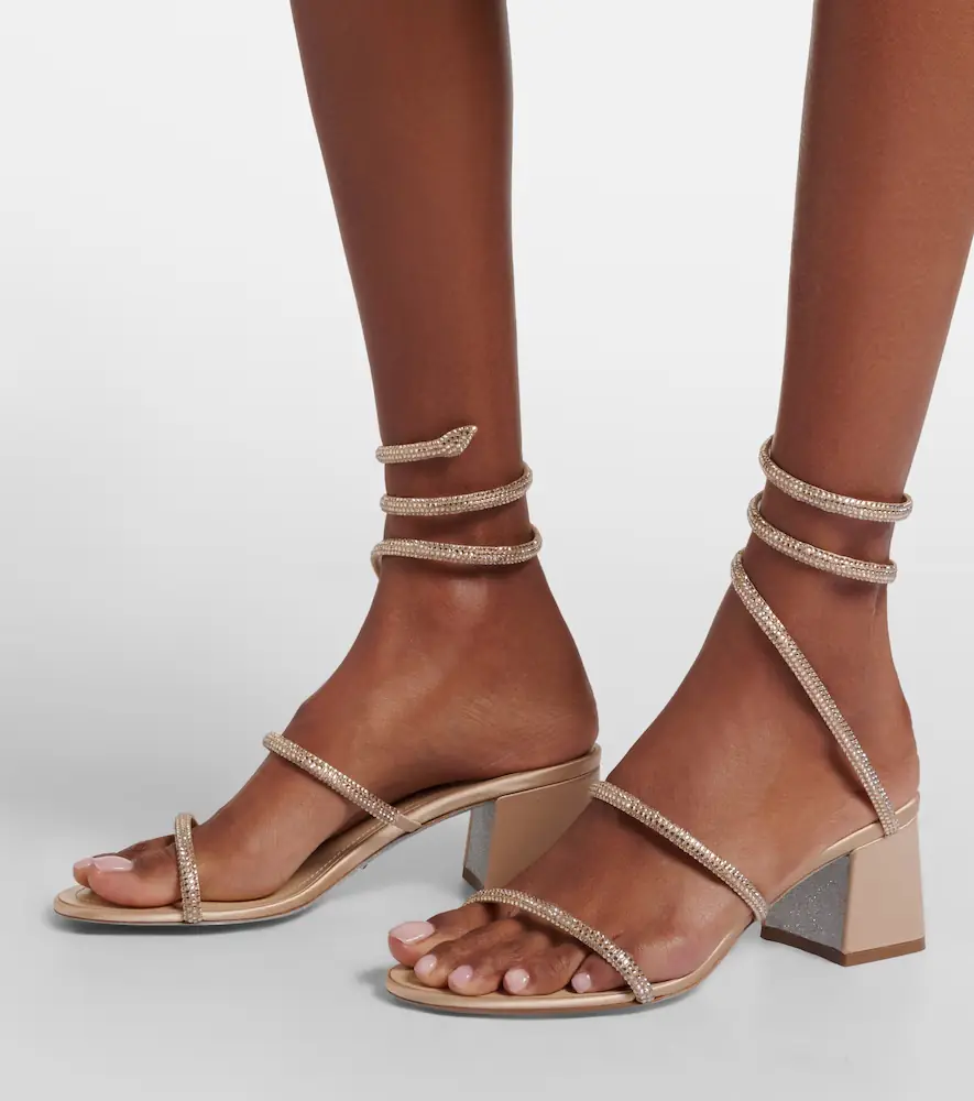 René Caovilla Cleo crystal-embellished satin sandals | Thumbnail 6 René Caovilla Cleo crystal-embellished satin sandals | Thumbnail 6