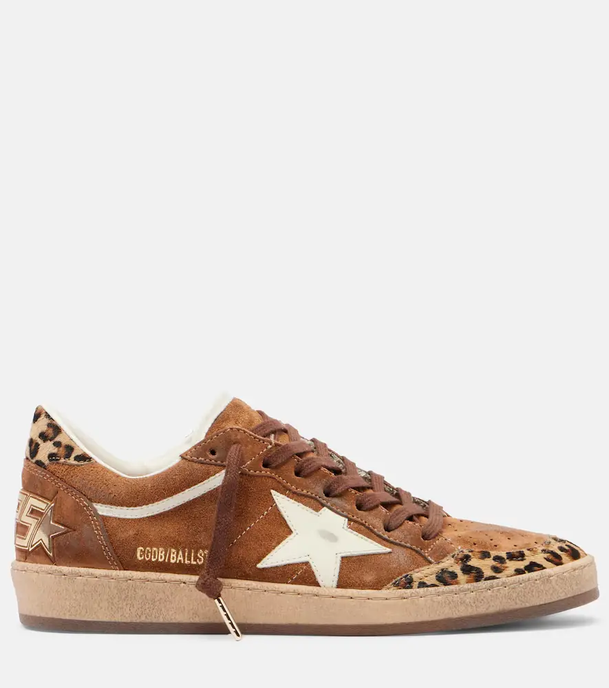 Golden Goose Ball Star calf hair-trimmed suede sneakers | Thumbnail 3