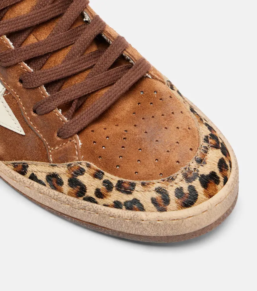 Golden Goose Ball Star calf hair-trimmed suede sneakers | Thumbnail 4